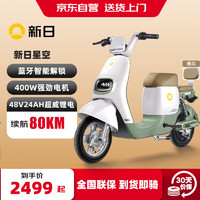新日 新國(guó)標(biāo)電動(dòng)車(chē)星空48V24Ah鋰電池電瓶車(chē)代步助力自行車(chē)煙灰綠