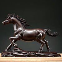 優(yōu)束 黑檀木雕十二生肖馬擺件馬到成功桌面裝飾