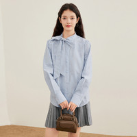 樂町 韓系少女蝴蝶結綁帶襯衫 CACAE430451