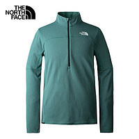 THE NORTH FACE 北面 T恤男戶外跑步訓練半拉鏈套頭衫83S8 綠色/I0F M