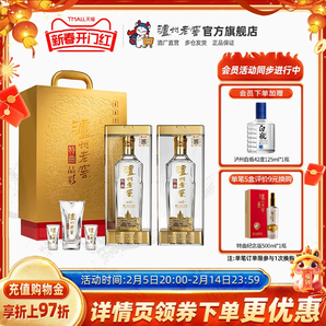 【禮盒甄選】瀘州老窖特曲精彩時(shí)刻禮盒52度500ml*2濃香白酒+酒具