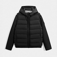 GXG 男裝 商場同款多色短款連帽羽絨服23年冬季GEX1D2525694 黑色 170/M