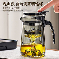 天喜飄逸杯泡茶壺 玻璃茶水分離過濾觀山泡茶壺