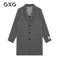 GXG 男裝冬季黑灰色韓版雙面呢子長(zhǎng)款羊毛大衣潮GB126566J
