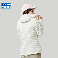 迪卡儂 DECATHLON 官方旗艦店女士輕薄羽絨服女短款薄款時尚外套新款鴨絨FOR2