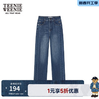TEENIE WEENIE 女士刺繡直筒牛仔褲 深藍色 S (160)
