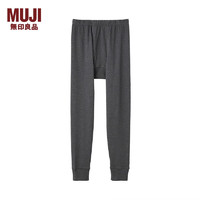 MUJI 男式 冬季內(nèi)衣 細(xì)筒褲 打底褲 線褲 家居褲 FAD60C1A 炭灰色 S