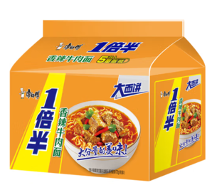 限甘肅！康師傅 1倍半大面餅 方便面 香辣牛肉五連包