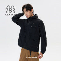 KOLON SPORT 可隆戶外休閑男女同款露營耐磨防潑水夾克運動外套 LUJK4AT518-BK 黑色 XL