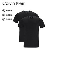 Calvin Klein 卡爾文·克萊恩 CK男士T恤短袖打底衫2件裝經(jīng)典舒適透氣NB1088A 001黑色 S