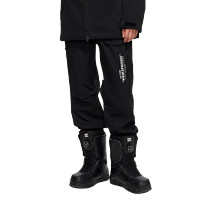 零界纖維男女同款防風防水保暖輕機能滑雪服套裝 S(170/92A) 黑色長褲