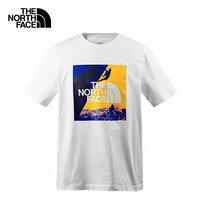 THE NORTH FACE 北面 T恤春夏男士BOX圖形LOGO戶外運(yùn)動(dòng)舒適圓領(lǐng)短袖81MZ FN4/白色 XL
