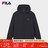 FILA 官方男士梭織外套秋時(shí)尚休閑簡(jiǎn)約基礎(chǔ)連帽上衣