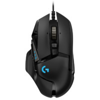 羅技 logitech G502 HERO主宰者 有線鼠標(biāo)+黑印花集防滑貼