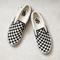 VANS 男鞋女鞋 Classic Slip-On黑白棋盤格經(jīng)典一腳蹬低幫帆布鞋 34.4碼