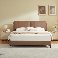 喜臨門 Sleemon 躺躺+光年plus3.0 頭層牛皮中古風(fēng)床+床墊 180*200cm