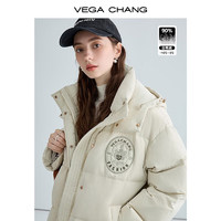 VEGA CHANG 羽絨服女短款2024冬裝加厚保暖繡標(biāo)外套 香檳黃 S