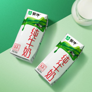限浙江金華！蒙牛 純牛奶利樂鉆200ml×24盒 每100ml含3.2g優(yōu)質(zhì)蛋白（禮盒裝）