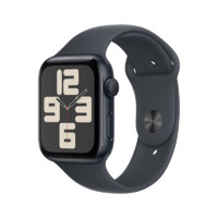 蘋果 Apple Watch SE 2024款智能手表44毫米午夜色鋁金屬表殼午夜色運動型表帶S/M贈話費券