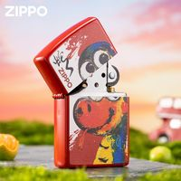 ZIPPO 打火機官方正品之寶 ZP潑墨祥蛇煤油防風火機