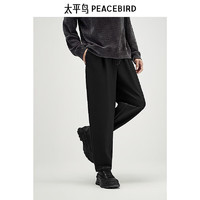 太平鳥 男裝休閑褲春季新款衛(wèi)褲運(yùn)動百搭長褲男休閑褲合集 明線肌理款黑色 BWGBE3349 31