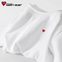 查爾斯桃心 CHARLES JANG'S HAPPY HEART 短袖t恤女2025潮牌百搭夏季初中生內(nèi)搭打底衫純棉正落上衣服 白色 小桃心_K XL