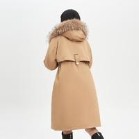 波司登 女式外套連帽長款保暖收腰保暖羽絨服