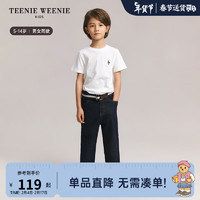 TEENIE WEENIE Kids小熊童裝24春夏男女童純棉基礎(chǔ)款圓領(lǐng)T恤 象牙白 150cm