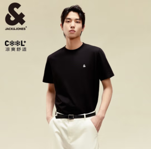 JACK&JONES 杰克瓊斯 夏季舒適百搭純色T恤 