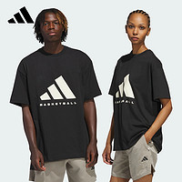 adidas 阿迪達(dá)斯 籃球半截袖情侶款場(chǎng)上下透氣短袖T恤JD6127