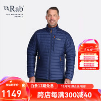 Rab 男士700蓬運動羽絨Microlight防潑水防撕輕量羽絨服403g QDB-16 藏藍/橙-DIM M