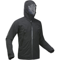 迪卡儂 DECATHLON 硬殼沖鋒衣男女戶外休閑登山徒步防風(fēng)防水夾克風(fēng)衣MH500外套 男款-曜石黑 XL