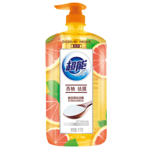 超能洗潔精西柚1kg*1瓶去腥家用 超能西柚洗潔精s
