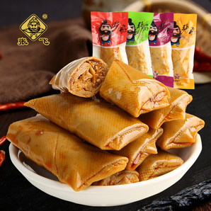 張飛夾心豆卷500g四川特產(chǎn)小包裝整箱五香香辣味香菇豆腐干零食