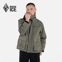 BLACKICE 春夏男士城市輕戶外旅行徒步防風(fēng)防潑水耐磨連帽工裝軟殼外套 卡其沙