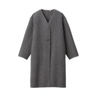 MUJI 無(wú)印良品 女士中長(zhǎng)款大衣 W9AD225 深灰色