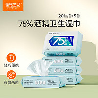 蓬松生活 75%酒精濕巾20抽*5包
