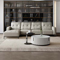 全友 頭層牛皮沙發(fā)客廳簡約風(fēng)加厚座包L型家用座具112003A