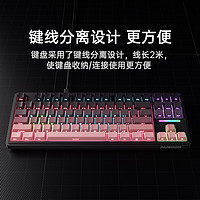 阿斯盾 AUSDOM H87有線機(jī)械鍵盤漸變側(cè)刻客制化游戲電競(jìng)辦公家用電腦鍵盤炫彩背光側(cè)光紫玉軸黑粉