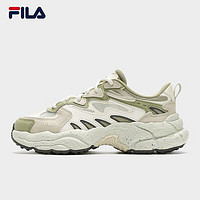 FILA 女鞋老爹鞋運動鞋2024秋蕨草鞋復(fù)古厚底休閑鞋 杏仁奶白/雪白-AS 38.5