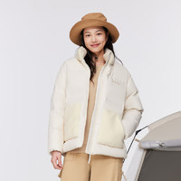 波司登 奧萊特價清倉冬季羽絨服女休閑立領(lǐng)羊羔絨百搭外套B30145902DS 海貝白8523 XL 175/96A