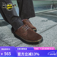 Dr.Martens 馬?。―R.MARTENS）Zavala Lo男女秋舒適百搭輕量麂皮棕色薄底女單鞋 深棕色 37