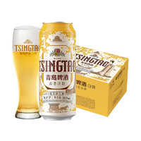 青島啤酒 TSINGTAO 桂花白啤9度精釀500mL*12罐+全麥白啤500ml*10罐禮盒裝 贈(zèng)杯子*2