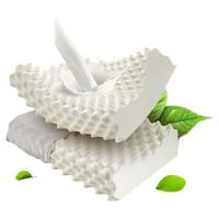 網(wǎng)易嚴選 天然乳膠枕 93%泰國進口原液含量 米色天竺棉枕套 按摩款