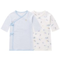 全棉時(shí)代 嬰兒針織長款和袍兩件裝（星辰大海+藍(lán)白條紋）