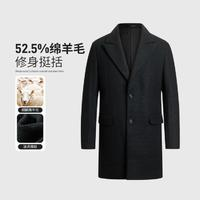 SHANSHAN杉杉 杉杉修身保暖呢大衣秋冬波點男士中長款外套