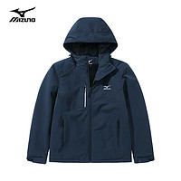 美津濃 戶外夾克男女登山服外套防風(fēng) 藏青色 2XL
