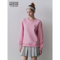 TEENIE WEENIE 小熊女裝2024春季日系簡(jiǎn)約圓領(lǐng)套頭衛(wèi)衣休閑上衣 粉色 160/S
