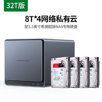 綠聯(lián) 私有云 DX4600 四盤(pán)位Nas網(wǎng)絡(luò)存儲(chǔ) 配酷狼硬盤(pán)（8TB*4）