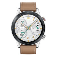 榮耀 HONOR GS 3i 時(shí)尚版 智能手表 46mm 亞麻棕真皮表帶 銀色表殼（北斗、GPS、GLONASS、血氧）